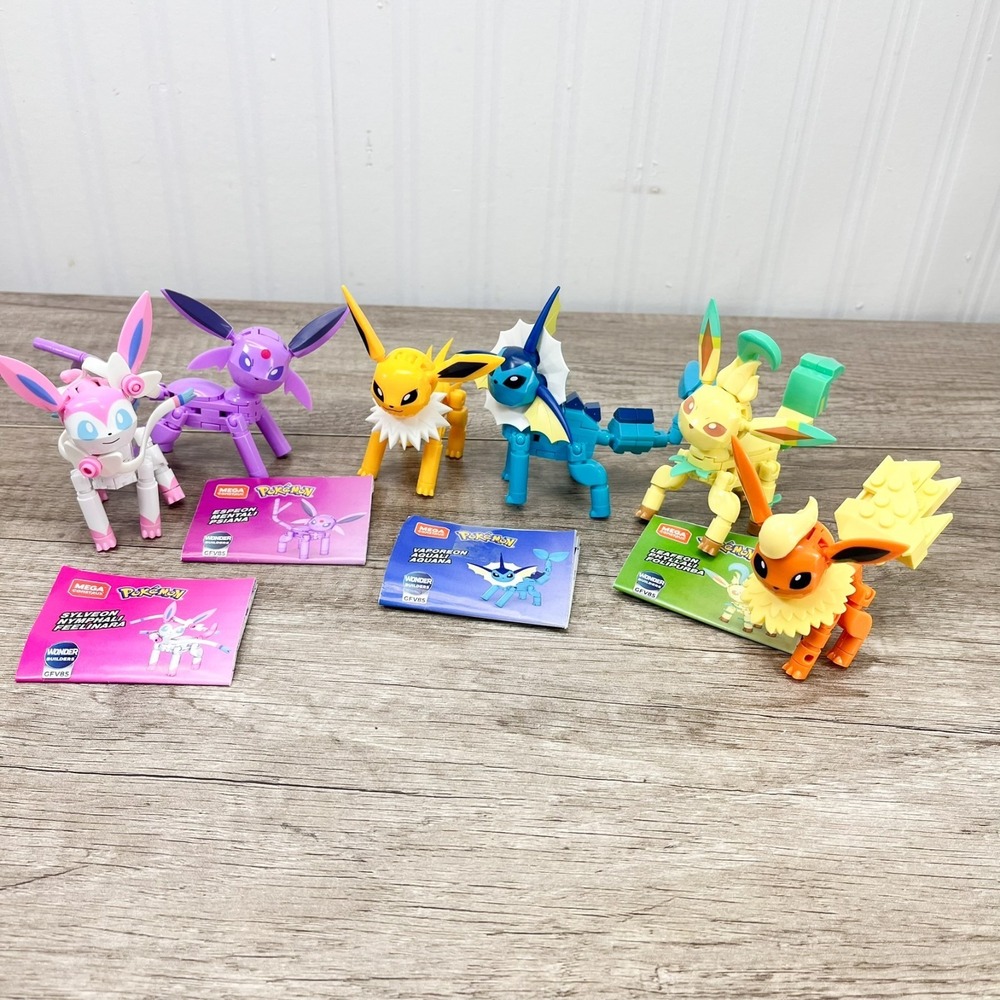 Mega Construx Pokemon EEvee 6 Figures‎ Eevee Evolutions Flareon Jolteon Vaporeon